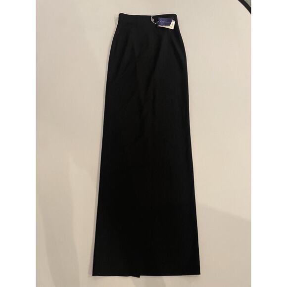 Ralph Lauren Collection Purple Label Wool Cashmere Black Maxi Pencil Skirt 0 XS - Picture 10 of 16